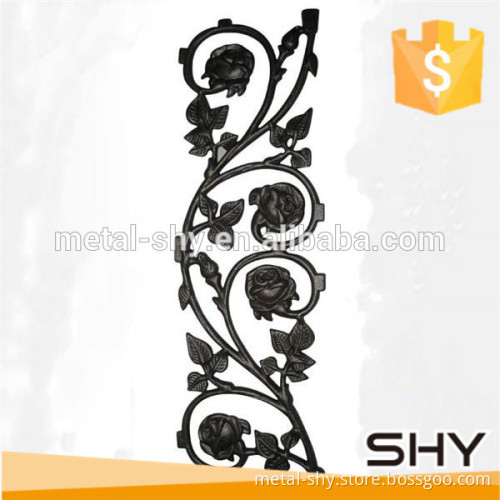 Wrought iron fence gate stair railing parts decoration scroll flower design